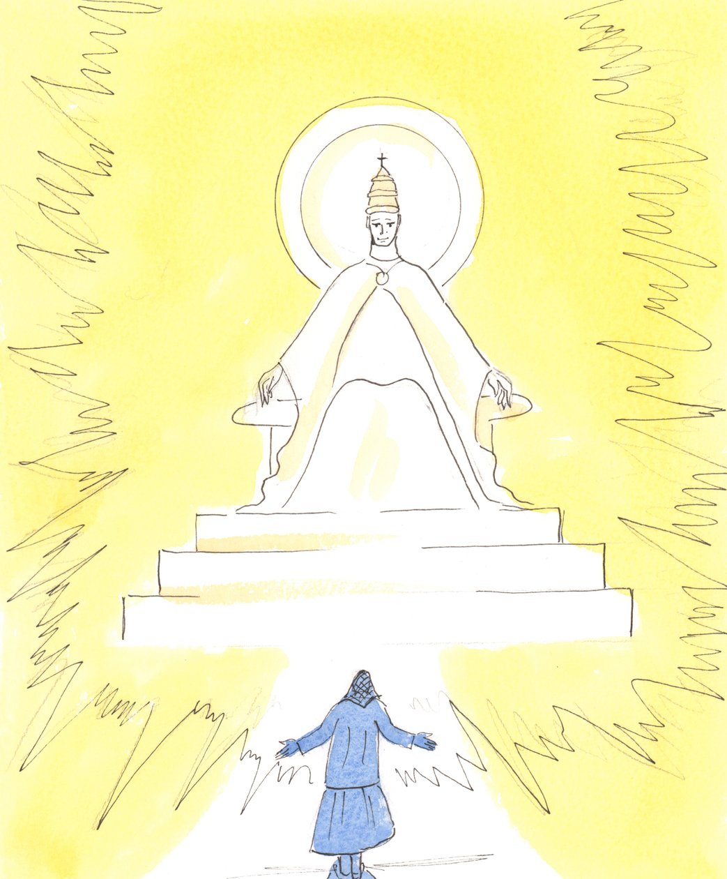 Im Glauben können wir ein blendendes Licht hoch oben in der Kirche über dem Heiligtum sehen von Elizabeth Wang