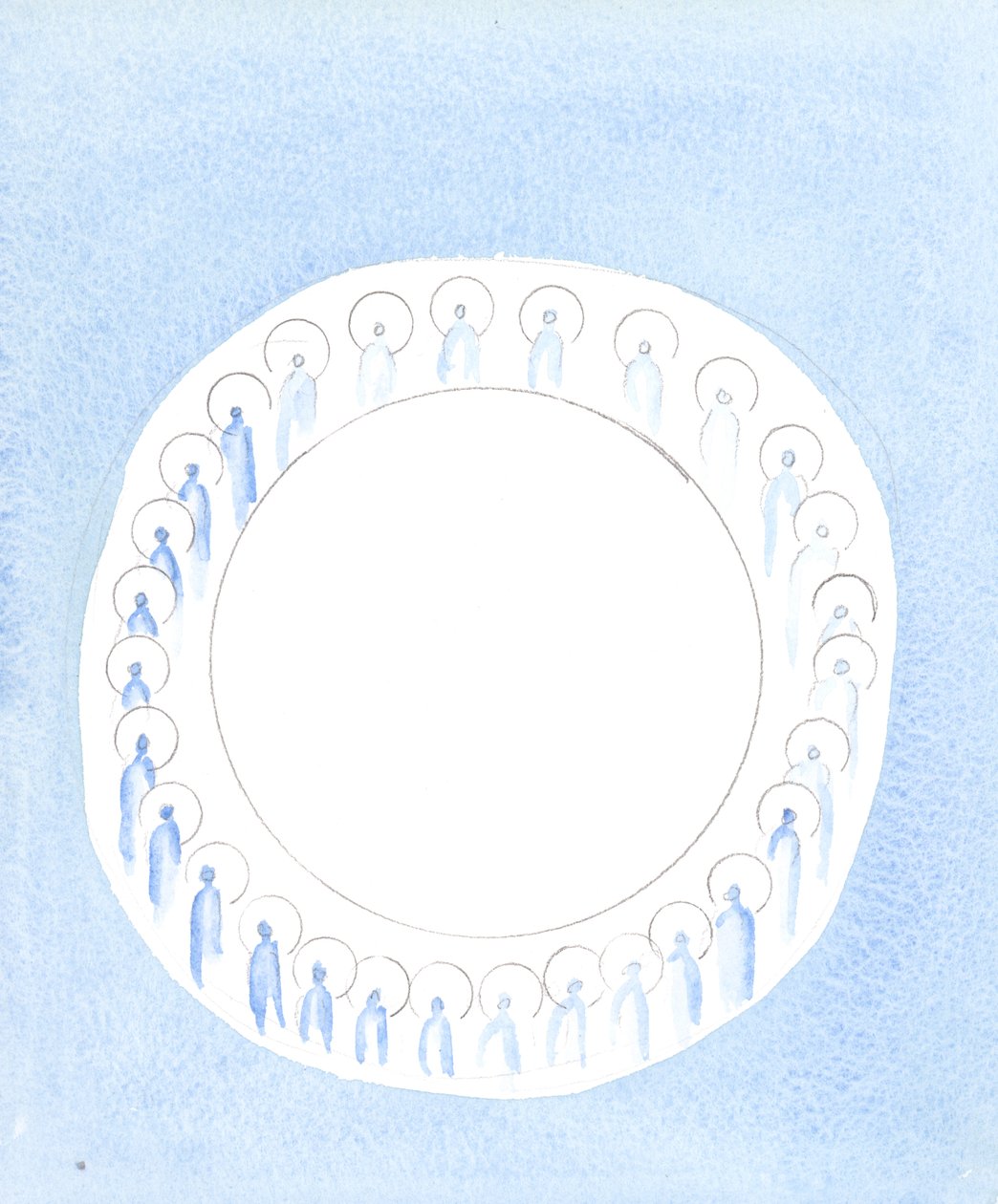 Die drei göttlichen Personen sind vereint und aktiv in der Einheit der Gottheit, als ob sie in unaufhörlicher Gemeinschaft kreisen, 2003 von Elizabeth Wang