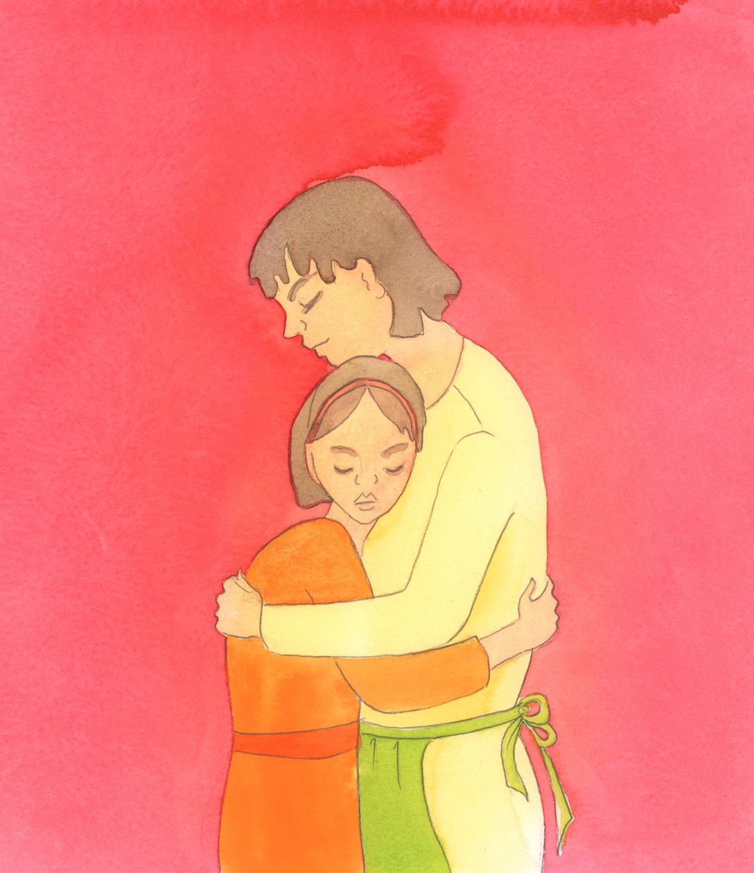 Der Trost, den enge Freunde Christi in Seiner Gegenwart erfahren, ist wie der Trost, den ein verzweifeltes Mädchen erfährt, wenn es von seiner Mutter gehalten wird, 2005 von Elizabeth Wang