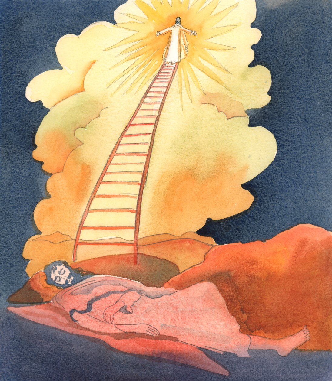 Das Bild von Jakobs Leiter, in einer Vision gesehen, ist hilfreich, wenn wir die Bedeutung des Aufenthalts in einer katholischen Kirche erklären wollen, wo Jesus, unser Gott, wirklich, substantiell im Tabernakel gegenwärtig ist von Elizabeth Wang