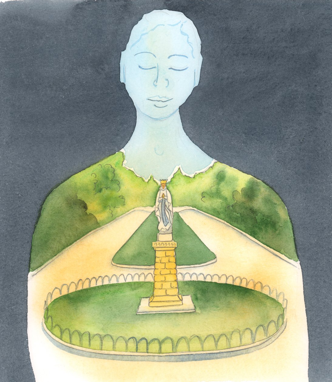 Das heilige Domaine in Lourdes kann als Bild für die Seele jedes Einzelnen dienen von Elizabeth Wang