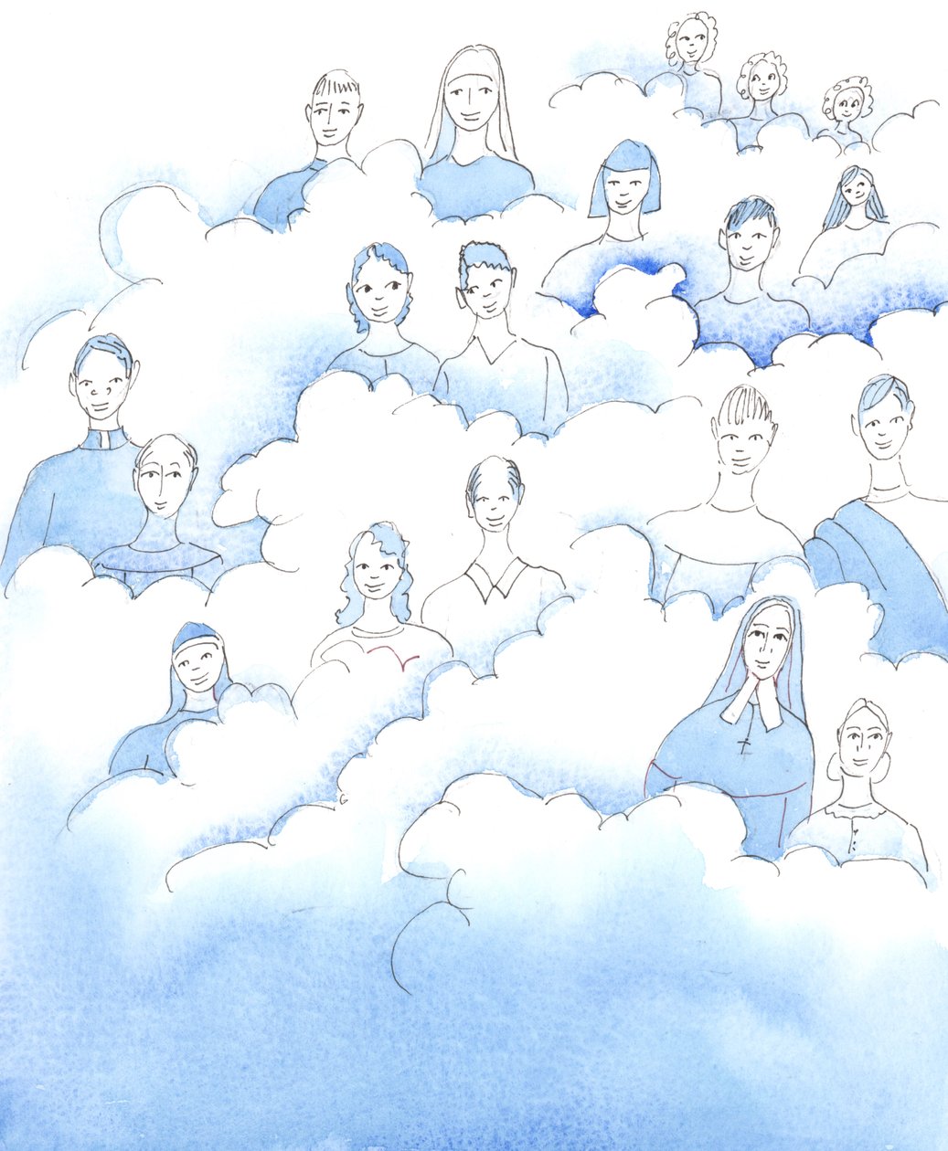 Obwohl wir wissen, dass die Heiligen nicht auf den Wolken sitzen, wie in alten Bildern gezeigt, bleibt die durch diese Bilder vermittelte Wahrheit dieselbe von Elizabeth Wang