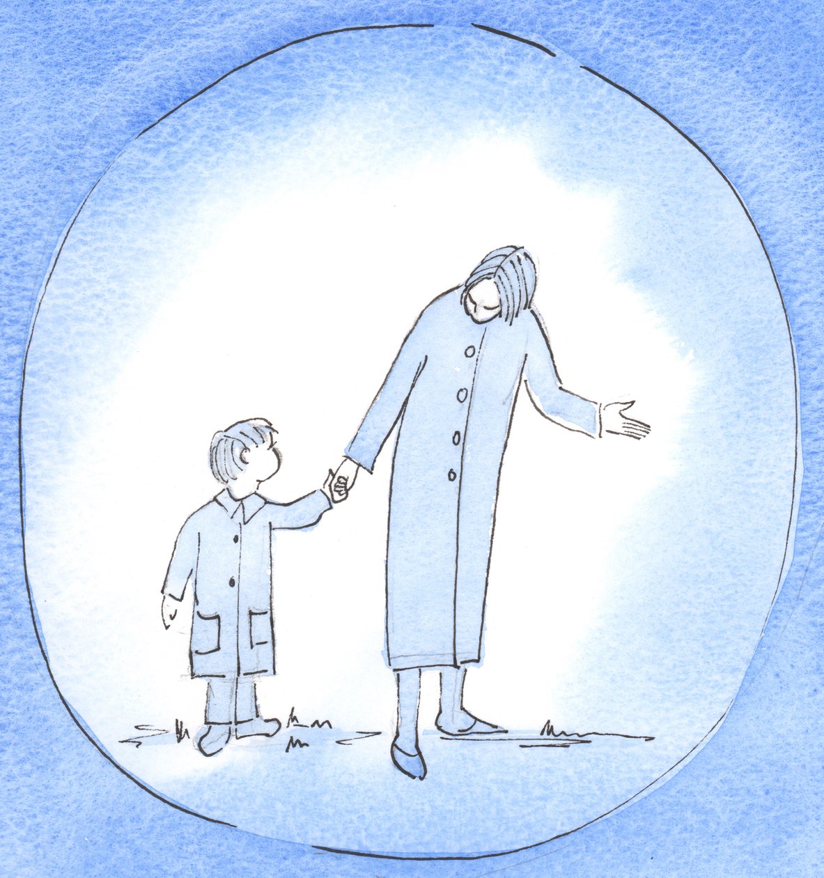 Wenn wir jemanden in Not führen und helfen, können wir wie eine Mutter sein, die ein kleines Kind führt, unterrichtet und ermutigt, 2003 von Elizabeth Wang
