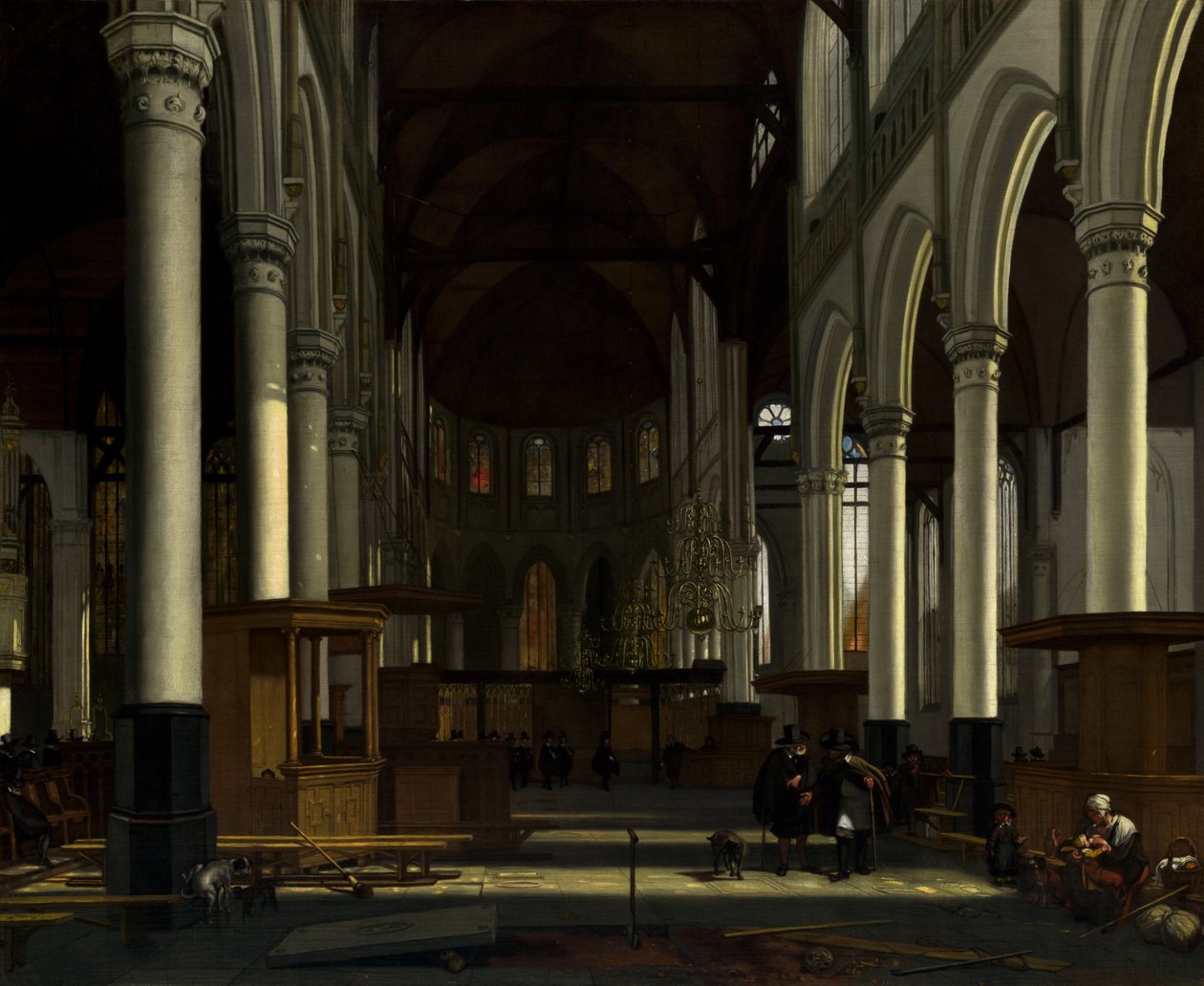 Das Innere der Oude Kerk, Amsterdam von Emanuel de Witte