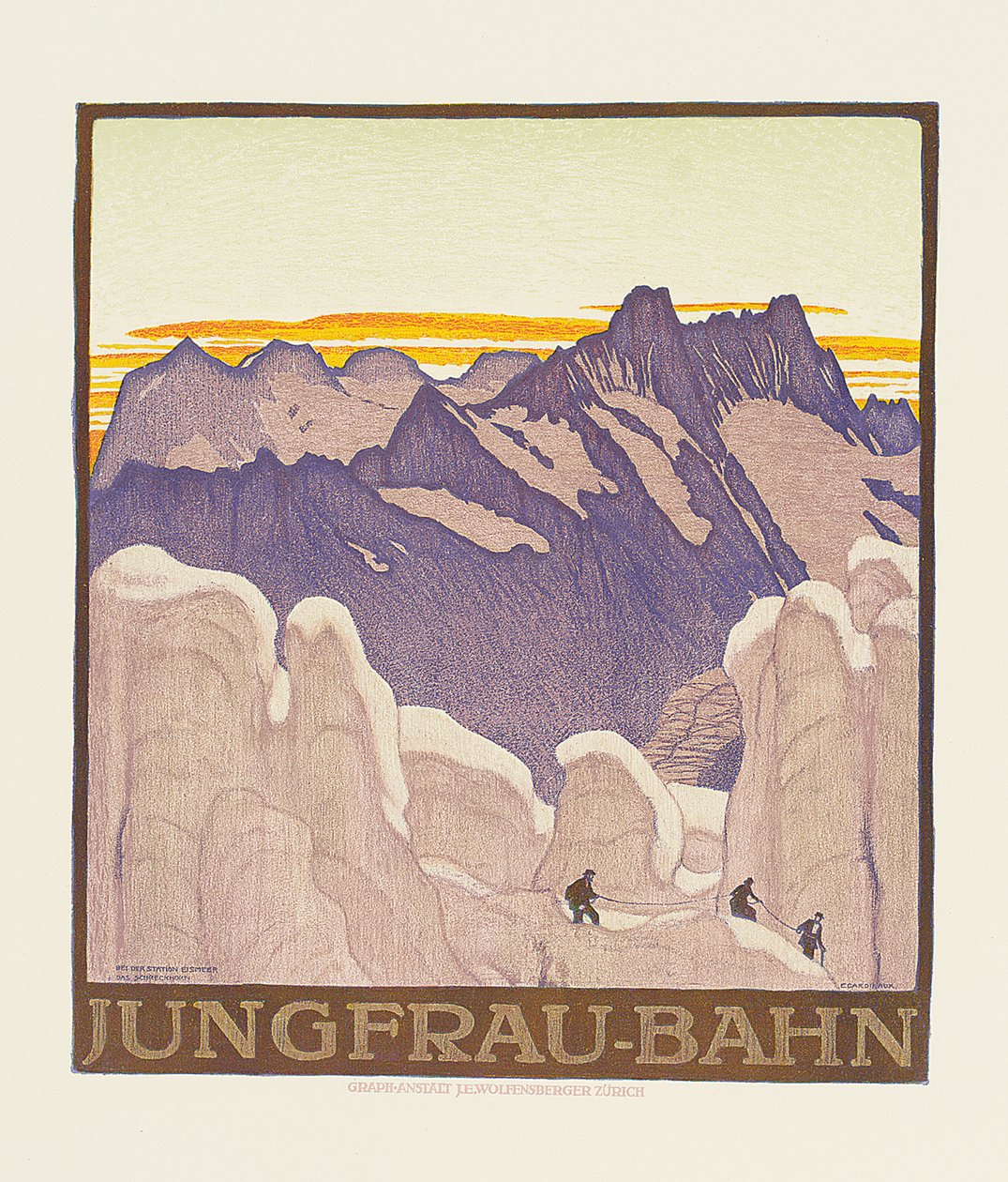 Jungfrau-Bahn, Plakat zur Werbung für die Jungfrau-Bahn von Emil Cardinaux