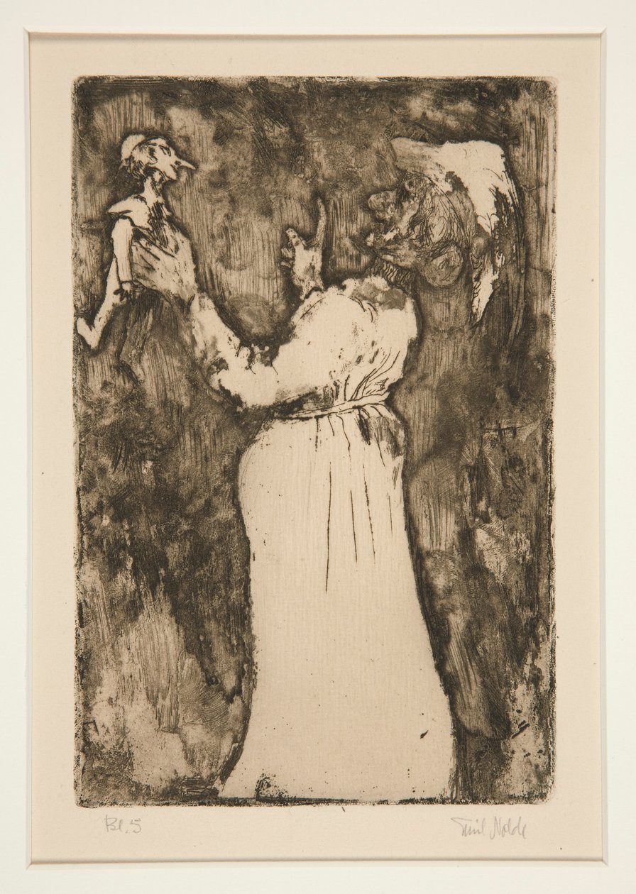 Der kleine Hampelmann, Platte 7 aus Phantasien von Emil Nolde