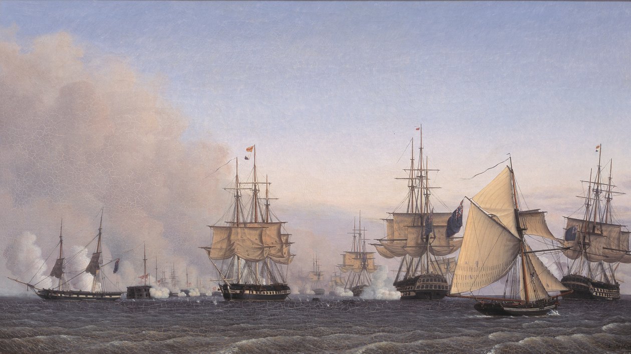 Die Schlacht auf der Reede am 2. April 1801 von Emil Normann