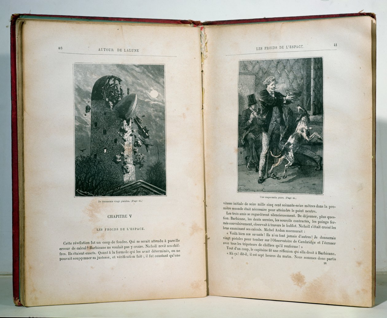 Illustrationen aus Reise um den Mond von Jules Verne, Ausgaben Hetzel von Emile Antoine Bayard
