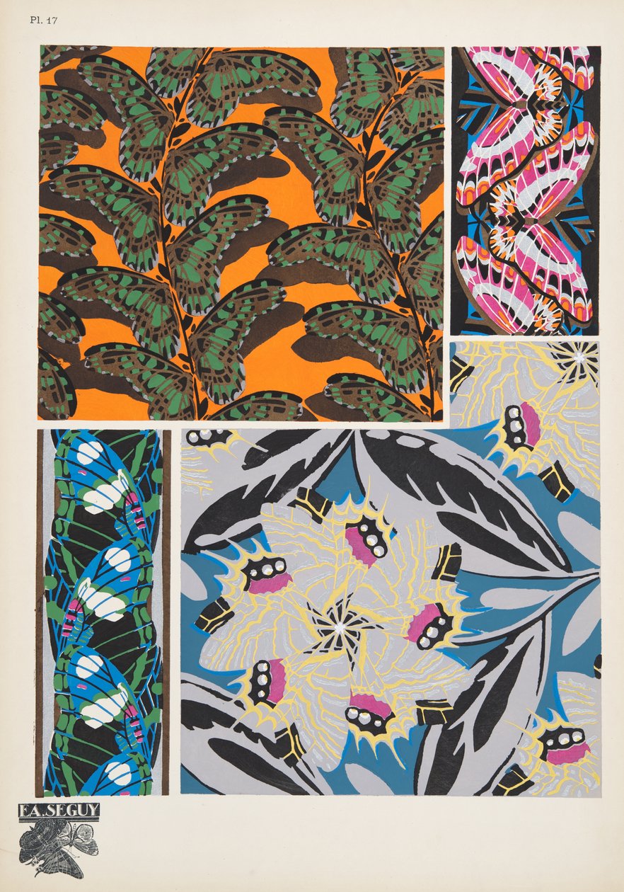 Platte 17, aus Papillons, veröffentlicht 1925 von Émile Allain Séguy