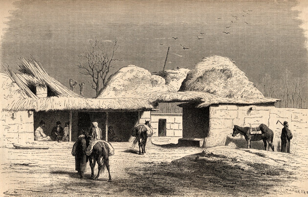 Ein Karawanserei in Taschkent, Usbekistan, Illustration aus 