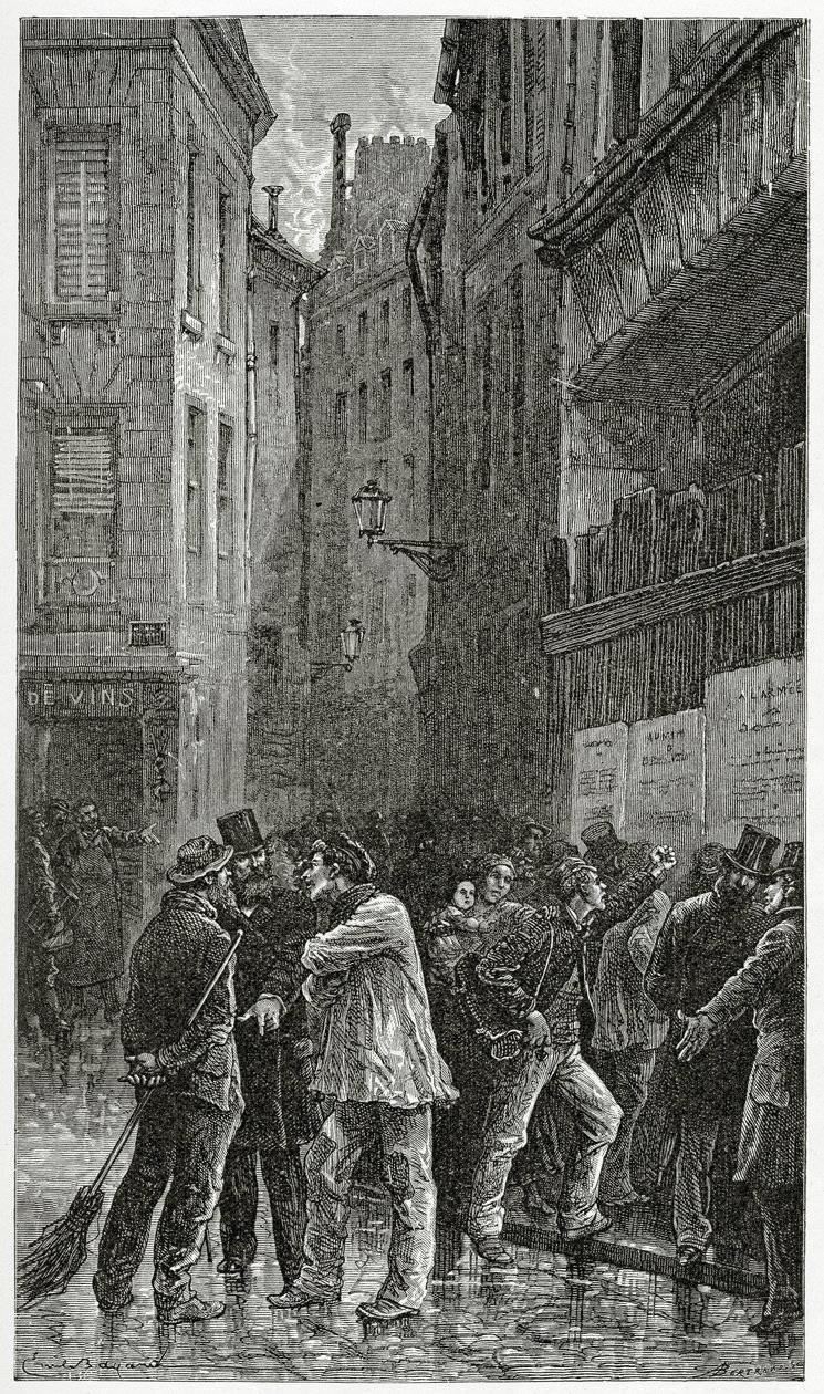 Les Affiches - Illustration aus Histoire d’un crime, 19. Jahrhundert von Emile Antoine Bayard