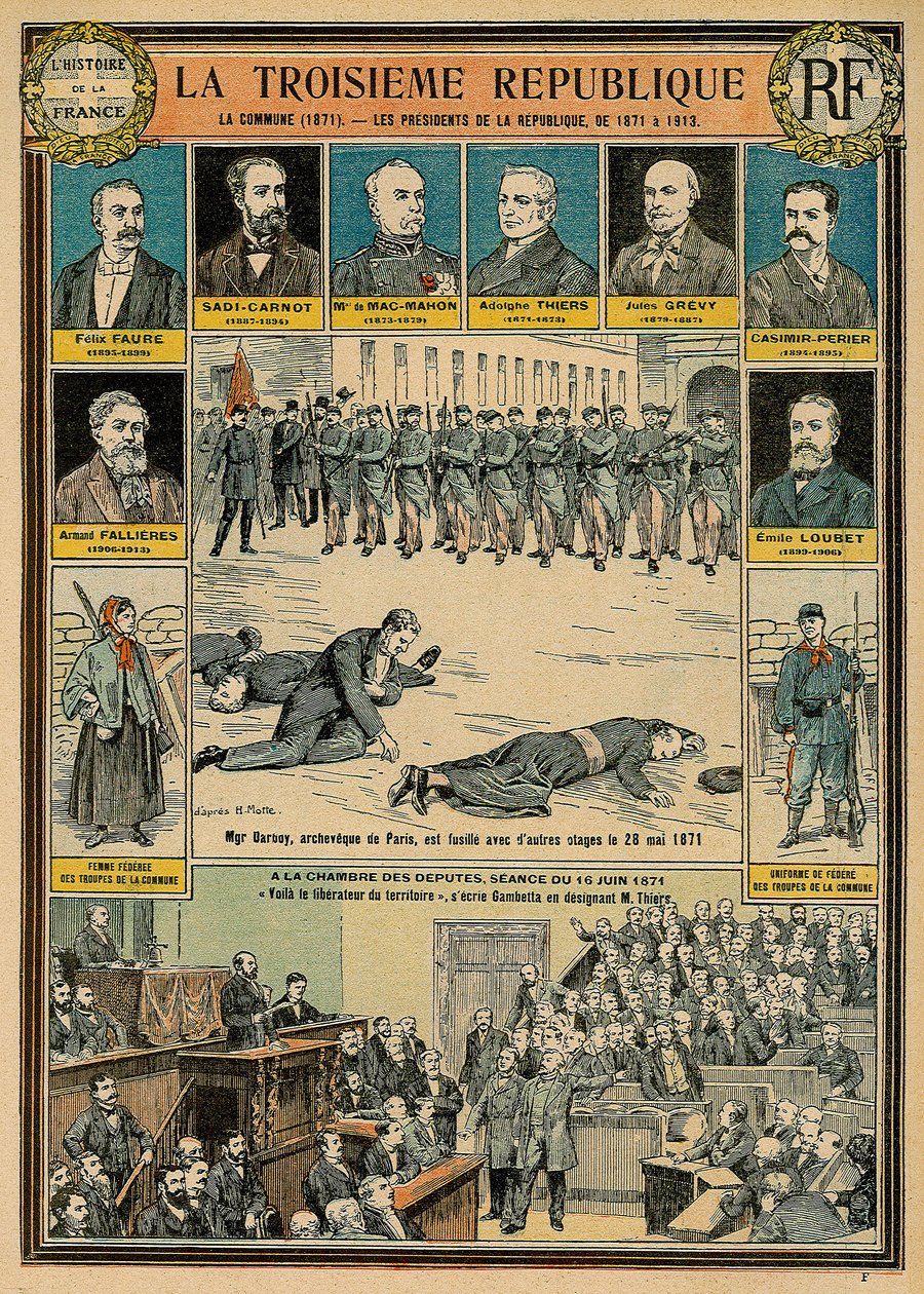 Die Dritte Republik und ihre Präsidenten von 1871 bis 1913 - die Kommune von 1871 - Monsignore Darbois, Erzbischof von Paris, wurde am 28. Mai 1871 zusammen mit anderen Geiseln erschossen - Sitzung vom 16. Juni 1871 im Abgeordnetenhaus: „Hier ist der Befre von Emile Antoine Bayard