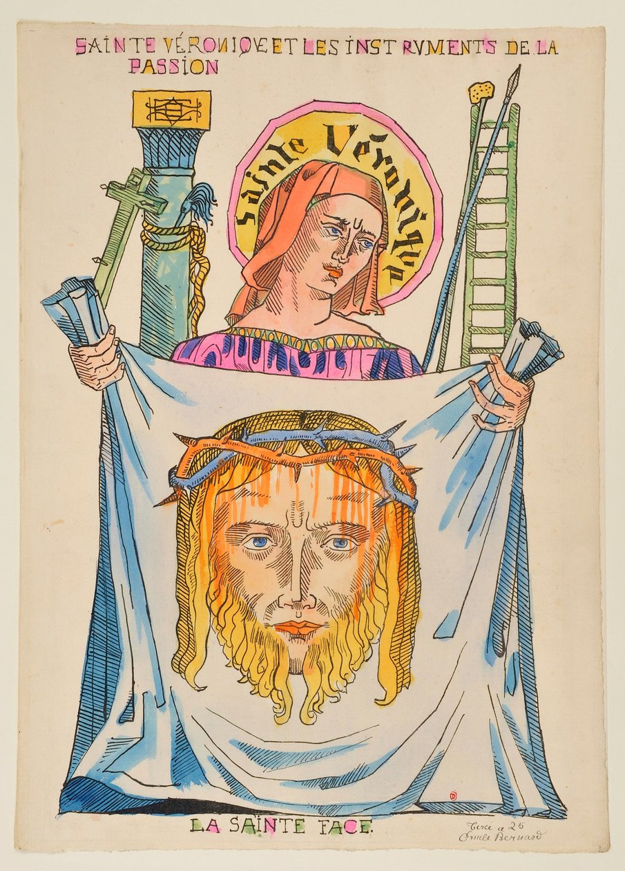 Heilige Veronika und die Leidenswerkzeuge: Das Heilige Antlitz von Emile Bernard