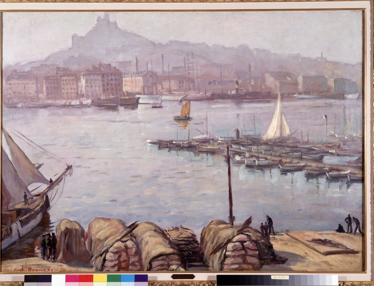 Der alte Hafen von Marseille und Notre Dame de la Garde, auch genannt die Gute Mutter von Emile Bernard
