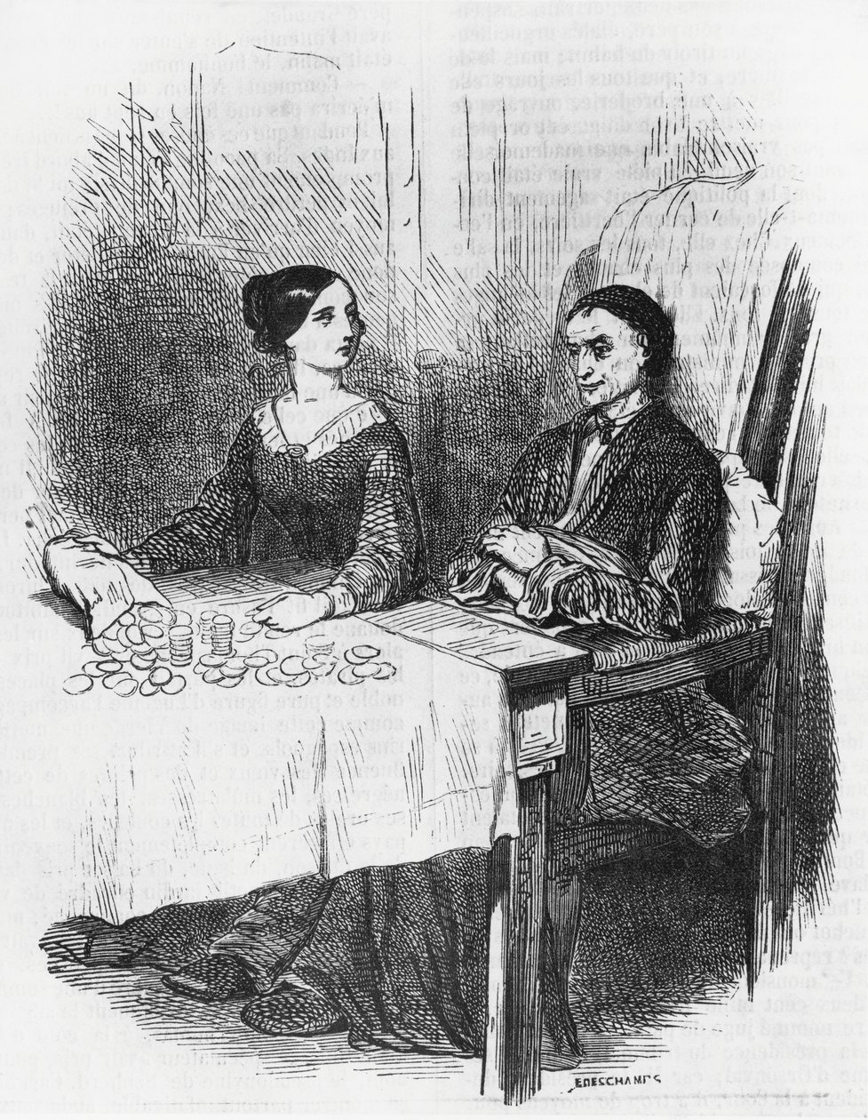 Illustration für Eugenie Grandet von Emile Deschamps