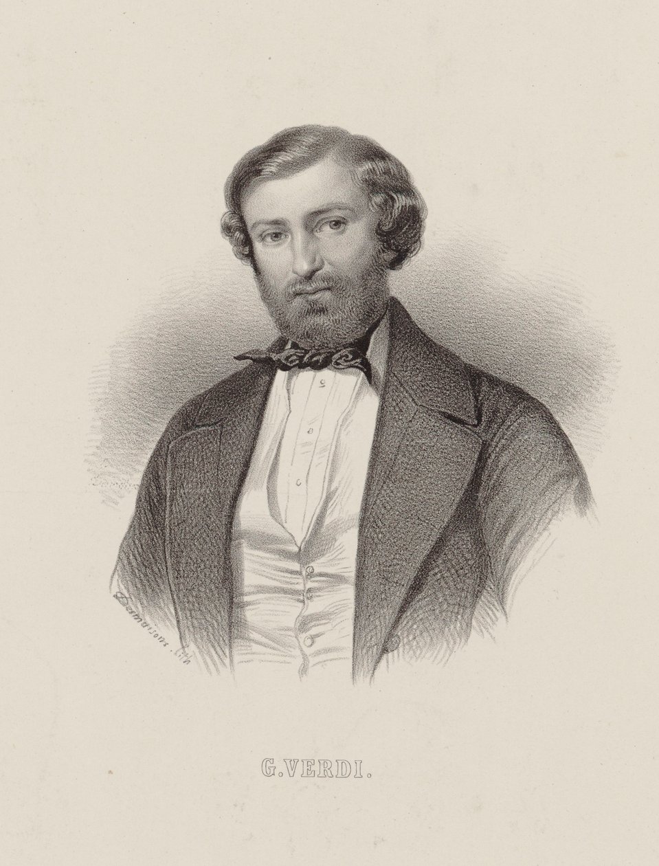 Porträt des Komponisten Giuseppe Verdi 1813-1901, ca. 1860 von Emile Desmaisons
