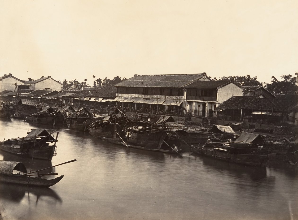 Vue de la Ville Chinoise Cholen Feuille No. 3, Saigon, Cochinchine, 1866 von Emile Gsell
