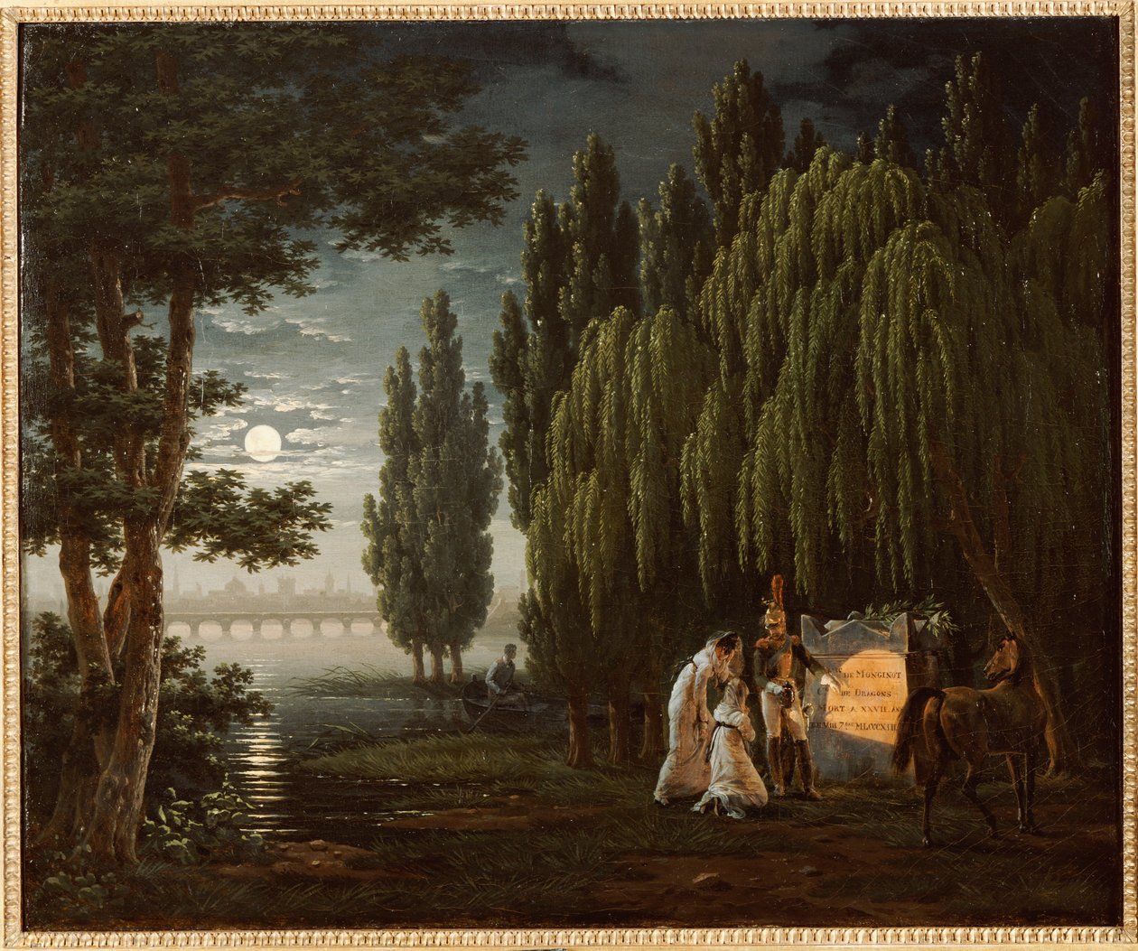 Am Grab von Colonel Monginot von Emile Jean Horace Vernet