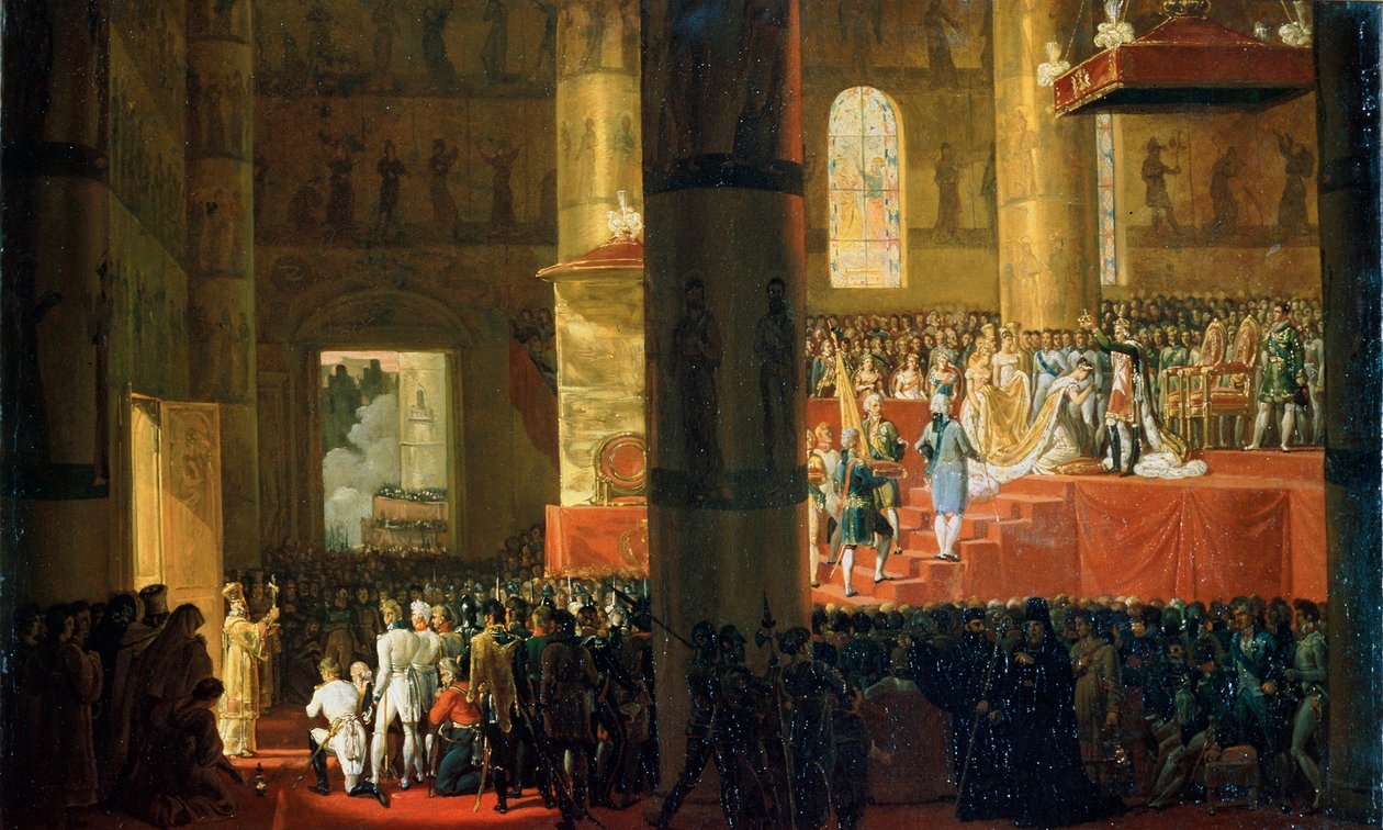 Die Krönung der Kaiserin Maria Feodorovna am 5. April 1797 von Emile Jean Horace Vernet