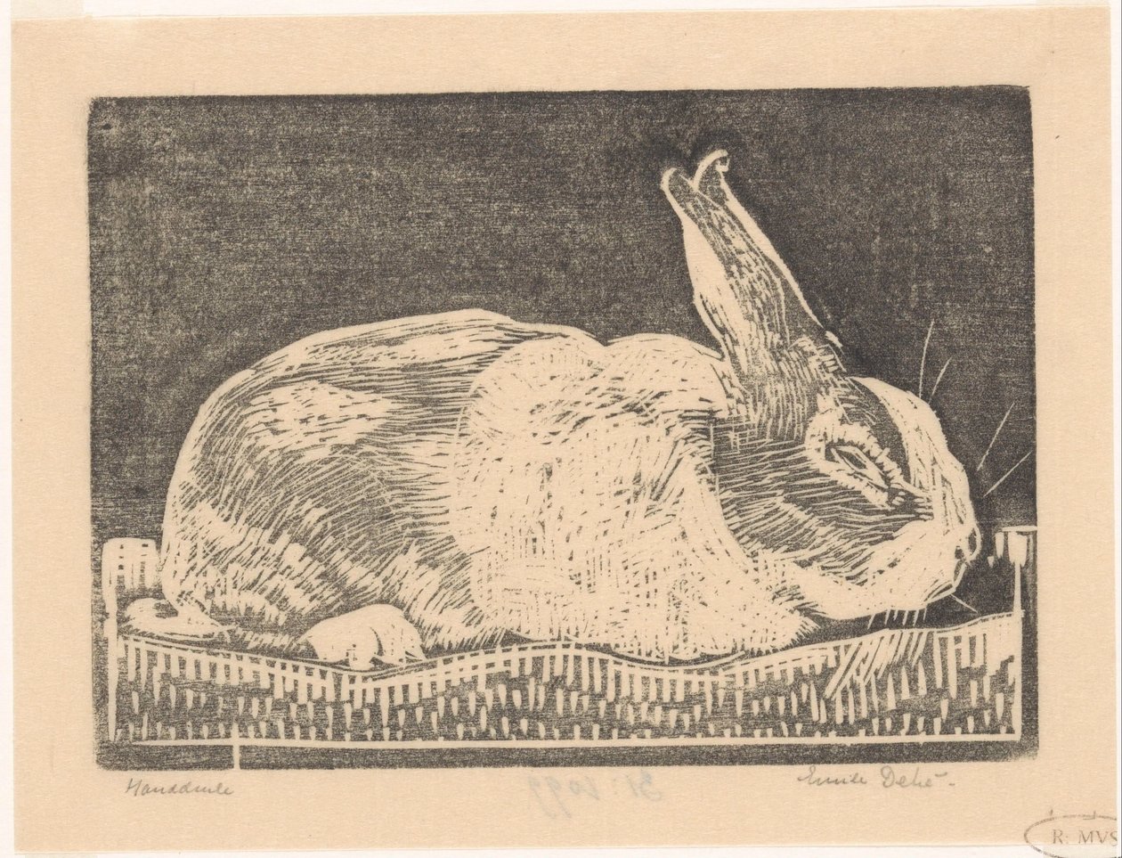 Kaninchen von Emilius Wilhelmus Dehé (signed by artist)