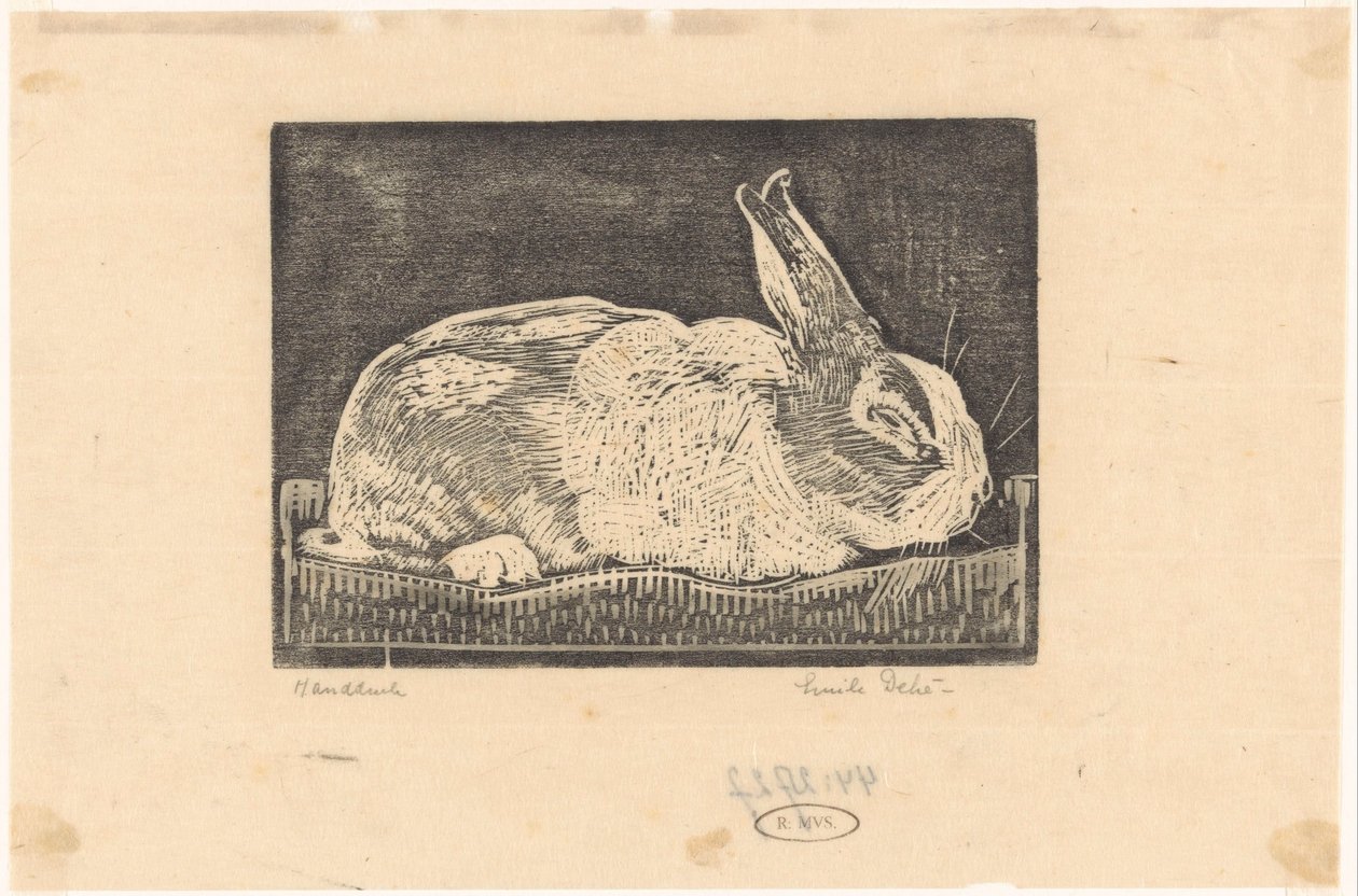 Kaninchen von Emilius Wilhelmus Dehé (signed by artist)