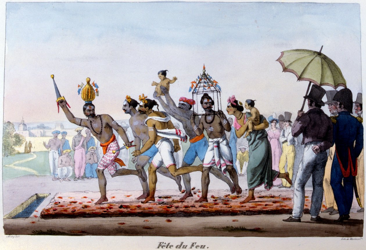 Feuerfest, Indien, Mitte des 19. Jahrhunderts von Emmanuel Adolphe Midy