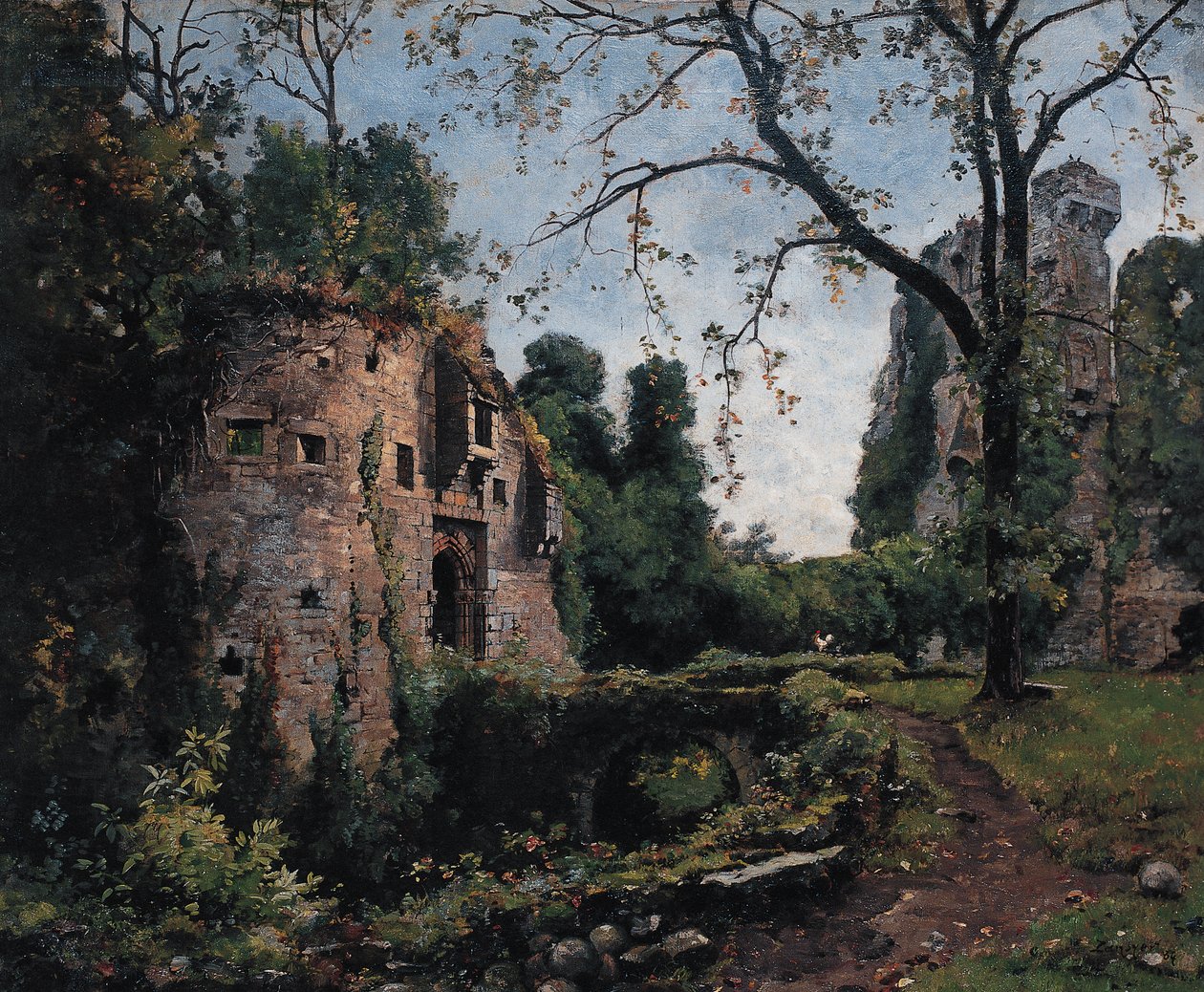 Der Bastion des Ormes, Innenansicht des Château de Clisson von Emmanuel Lansyer