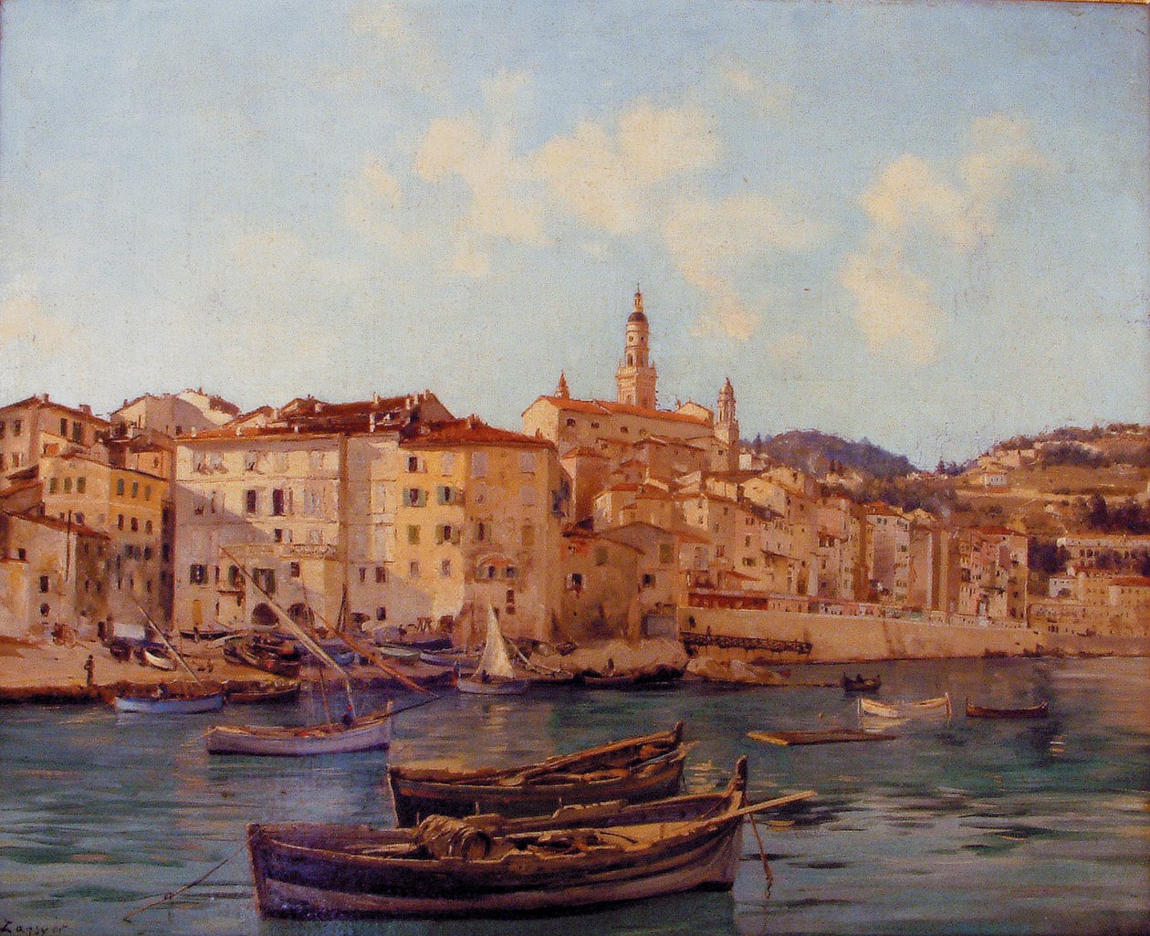 Der Hafen von Menton 1891 von Emmanuel Lansyer