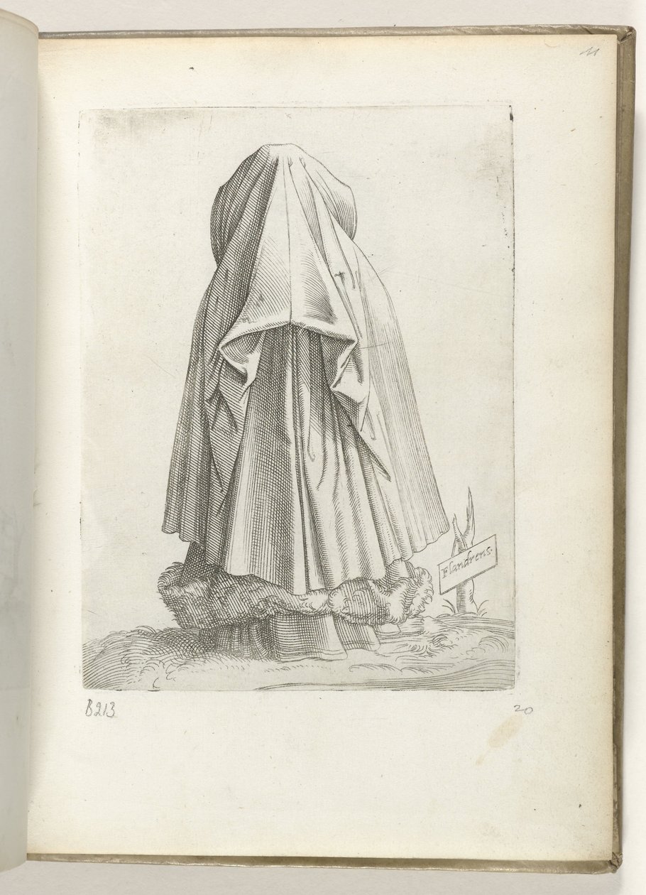 Flandrische Frau, gekleidet nach der Mode um 1550 von Enea Vico