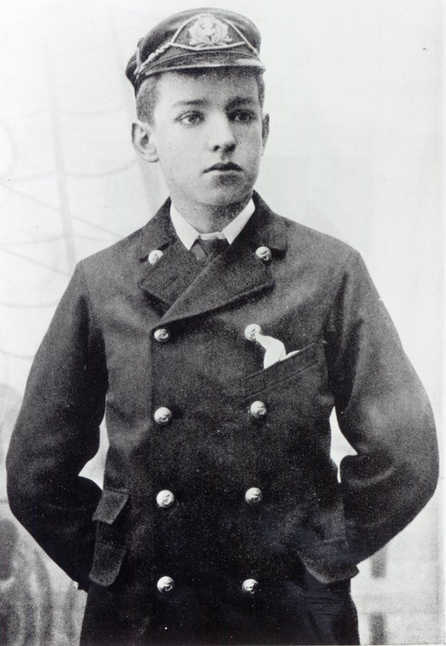 Ernest Shackleton, 16 Jahre alt, in seiner White Star Line Uniform, 1890 von English Photographer