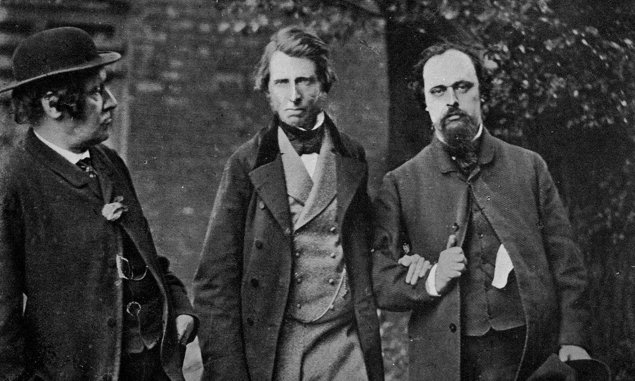 Porträt von William Bell Scott, John Ruskin und Dante Gabriel Rossetti, 1864 von English Photographer