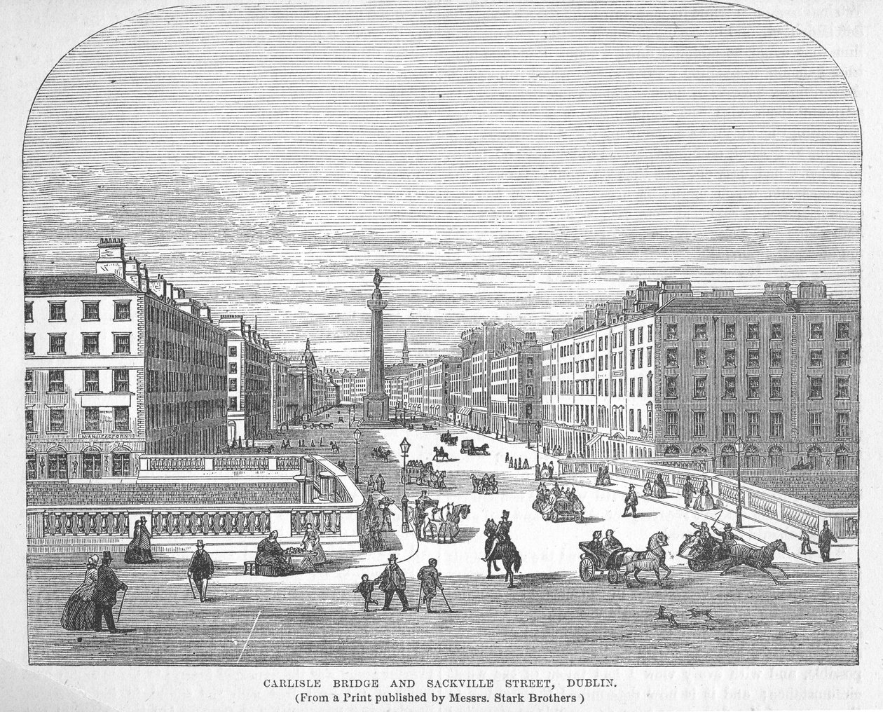 Carlisle Bridge und Sackville Street, Dublin von English School