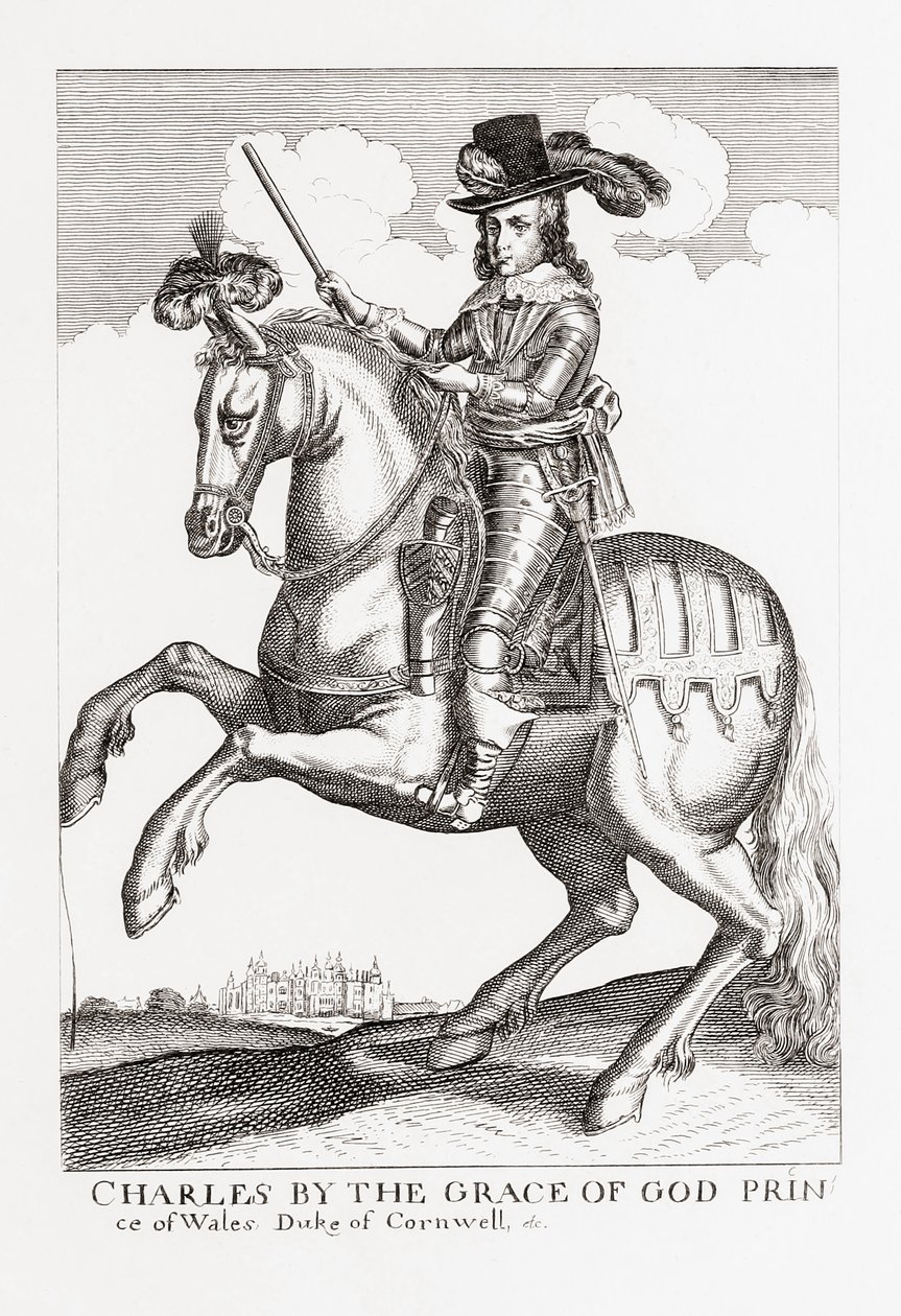 Karl I., König von England, Schottland und Irland, 1600-1649, aus Woodburns Galerie seltener Porträts, veröffentlicht 1816 von English School