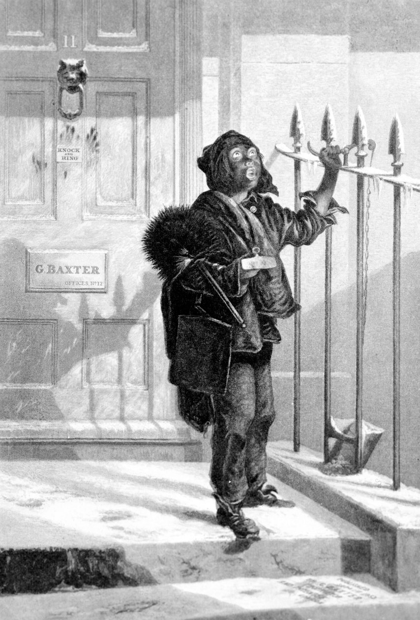 Schornsteinfeger beim Morgengruß, 1853 von English School