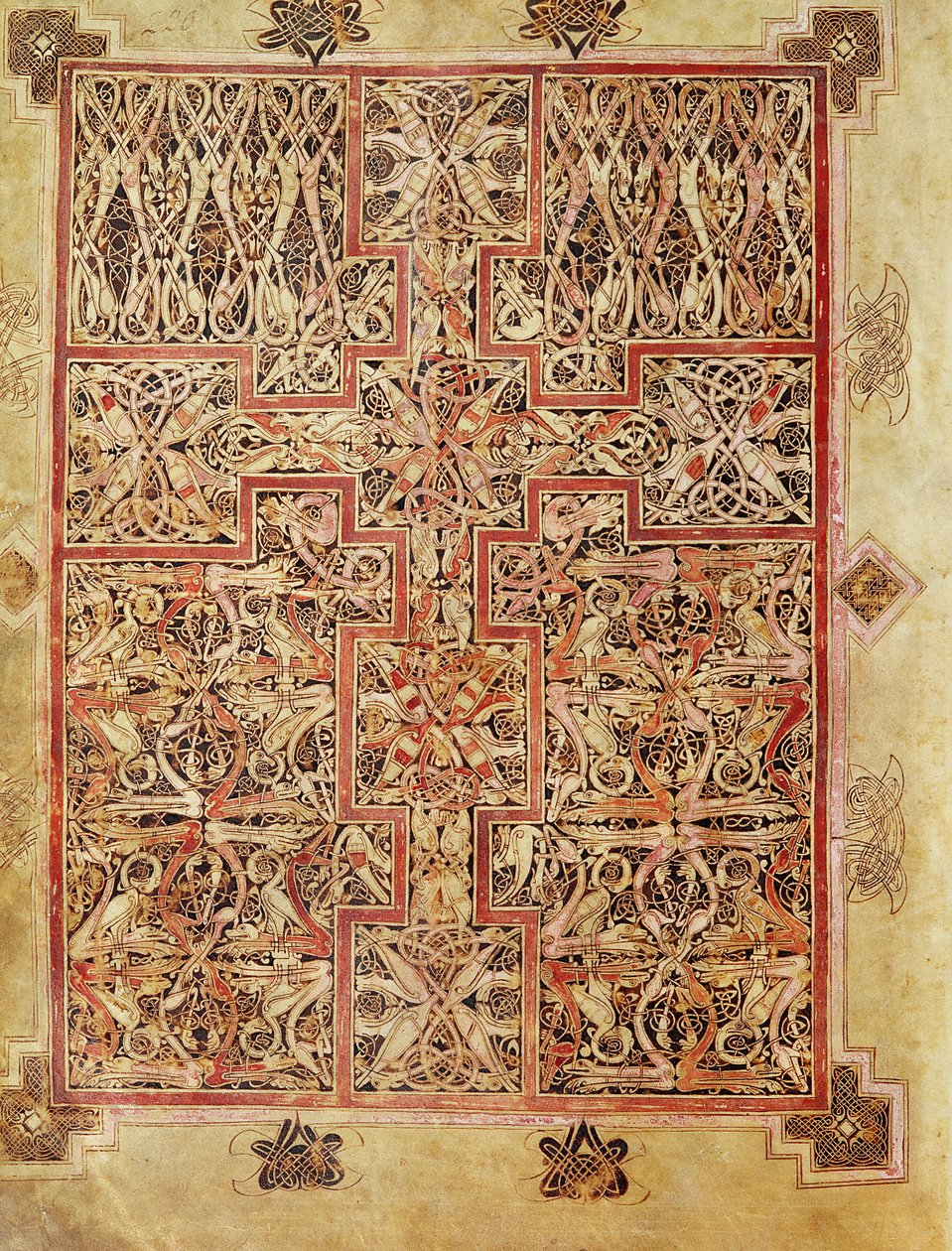Fol.220 Teppichseite, aus den Lichfield-Evangelien, ca. 720 von English School