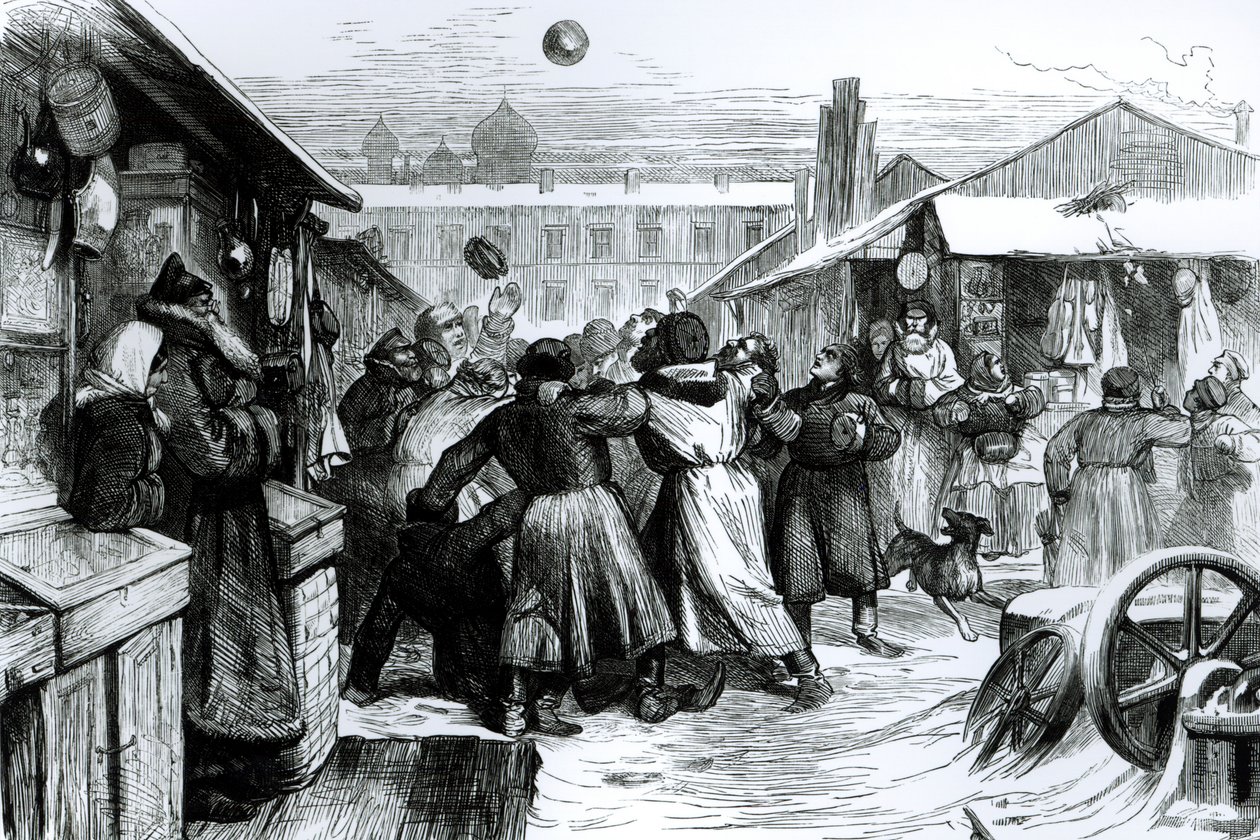 Fußball auf dem Judenmarkt, St. Petersburg, aus der 