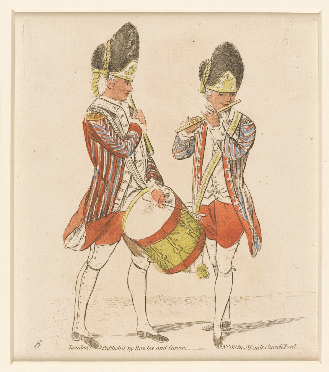 Grenadier-Trommler und Pfeifer, 1779 von English School