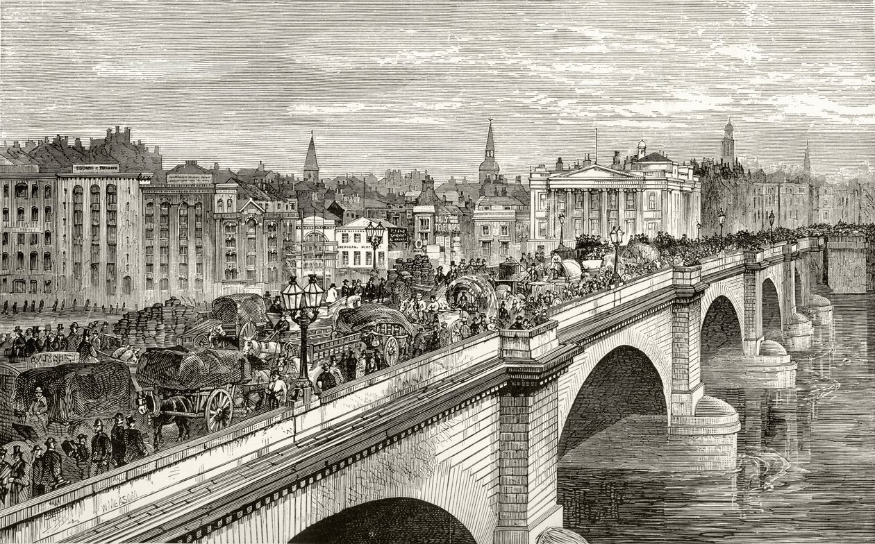 London Bridge im neunzehnten Jahrhundert, aus 