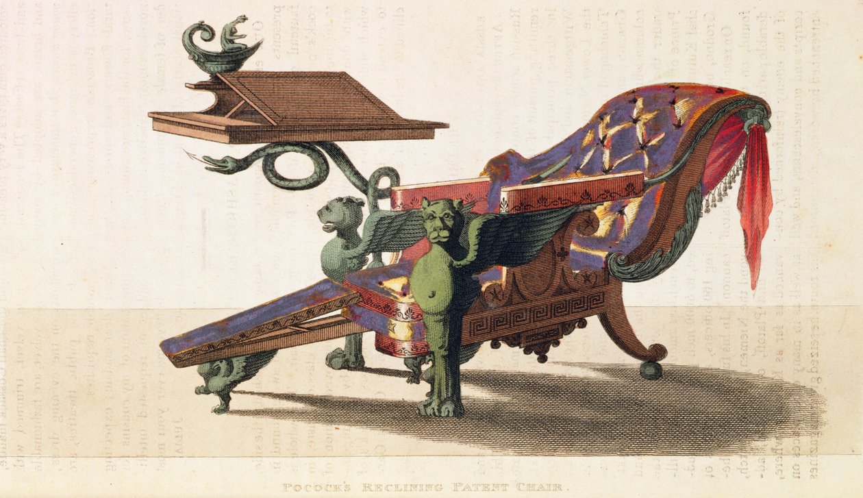Pococks Liegestuhl, aus Ackermanns Repository of Arts, Vol.I, 9, Platte 19, März 1813 von English School