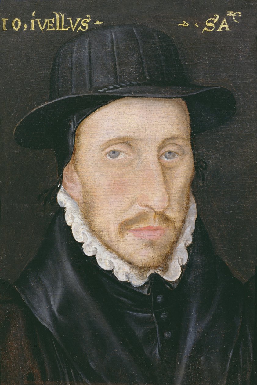 Porträt von John Jewell (1522-71), Fellow des Corpus Christi College, Oxford und Bischof von Salisbury von English School