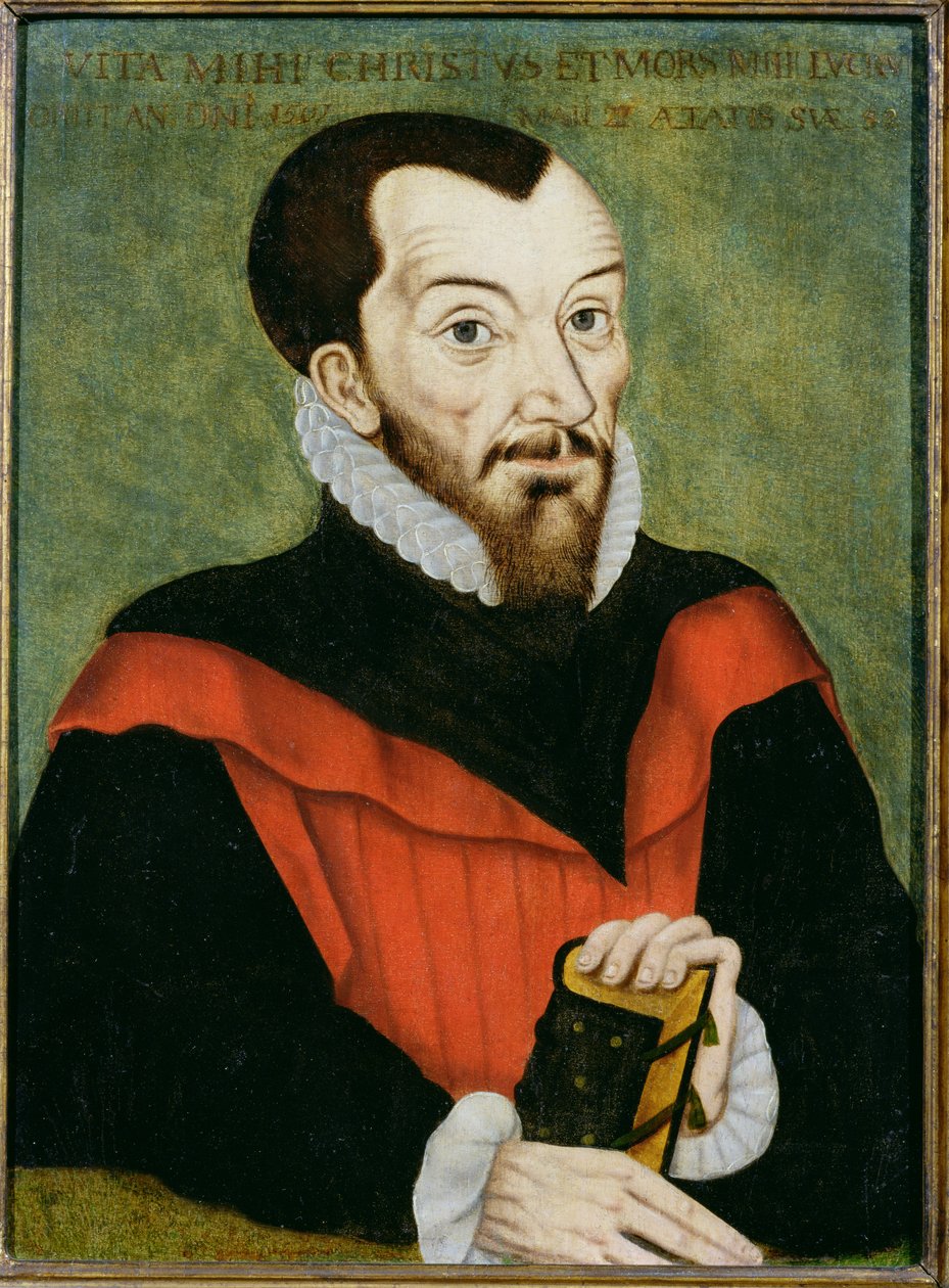 Porträt von John Rainolds (1549-1607), Präsident des Corpus Christi College und Mitherausgeber der autorisierten Version der Bibel von English School