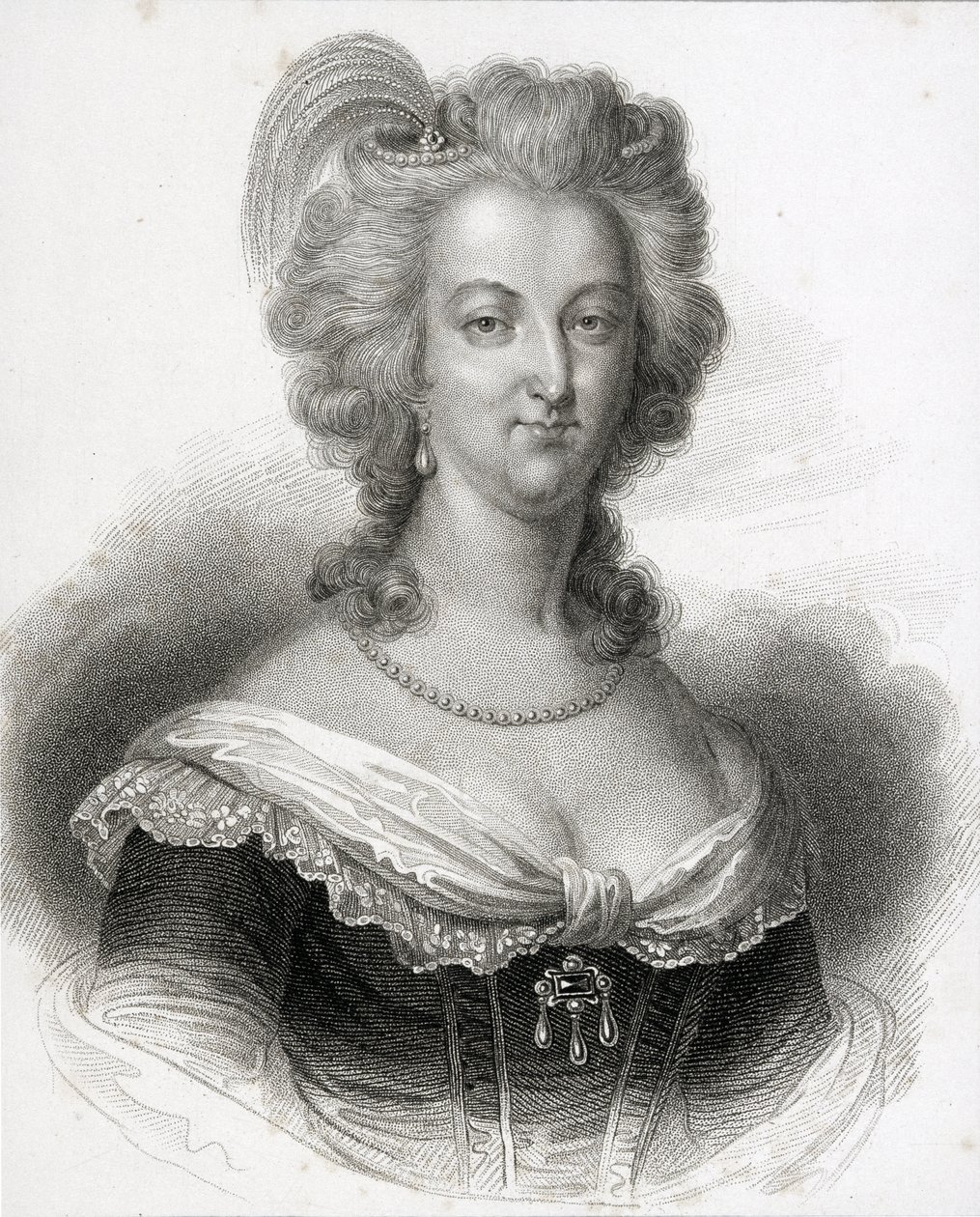 Porträt von Marie-Antoinette (1755-93) von English School