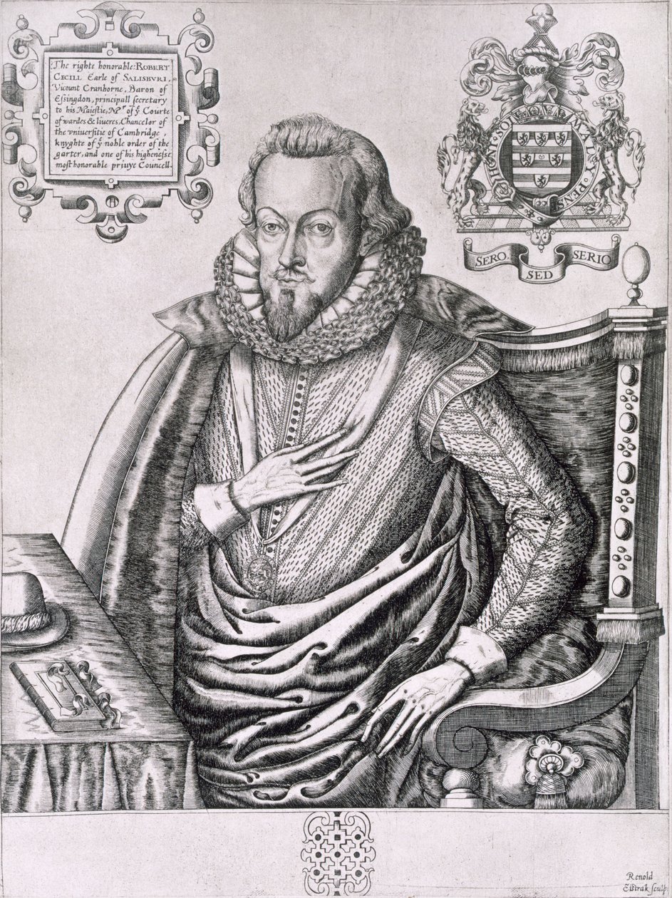 Porträt von Robert Cecil (1563-1612), 1. Earl of Salisbury, graviert von Renold Elstrack (1571-c.1630) c.1607 von English School