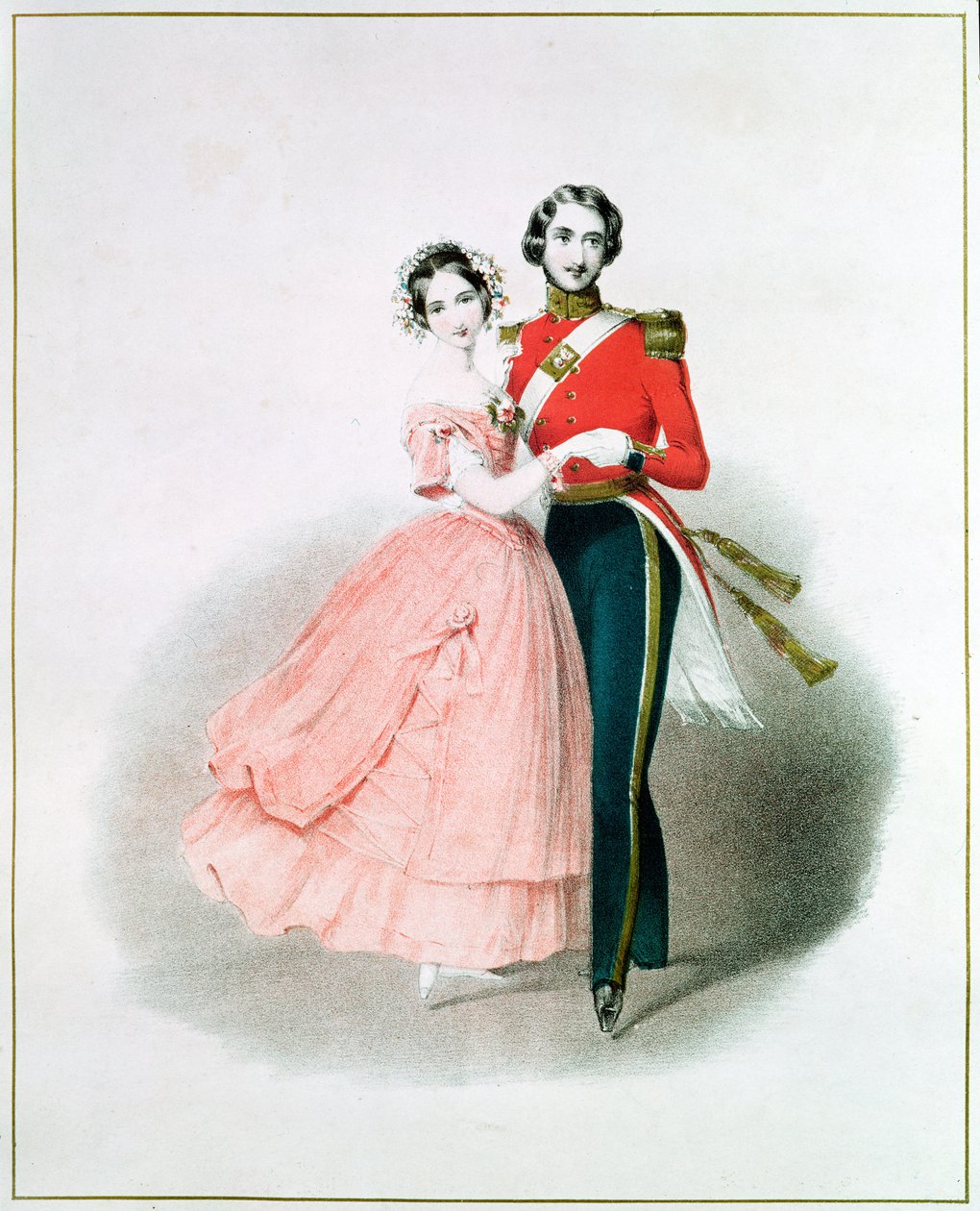 Königin Victoria (1819-1901) und Prinz Albert tanzen (1819-61) von English School
