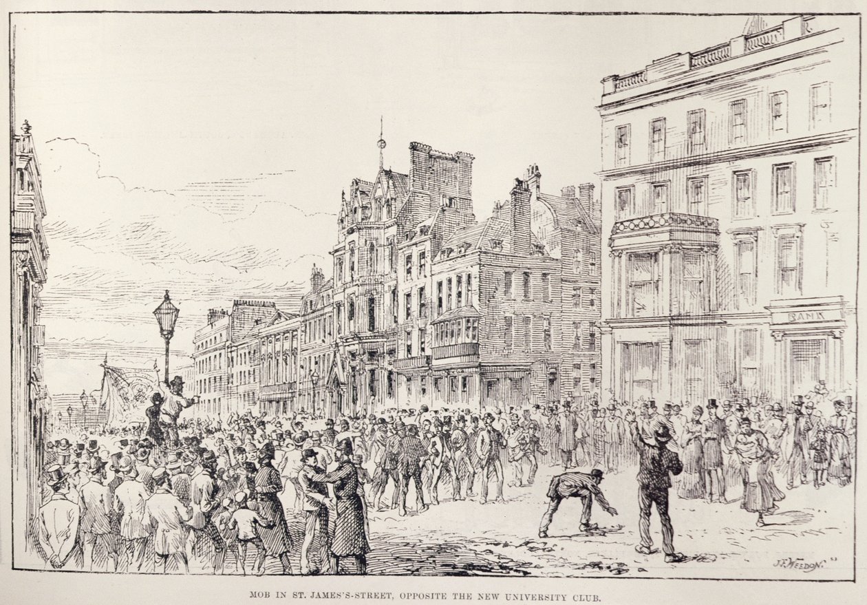 Unruhen im West End von London: Mob in der St. James
