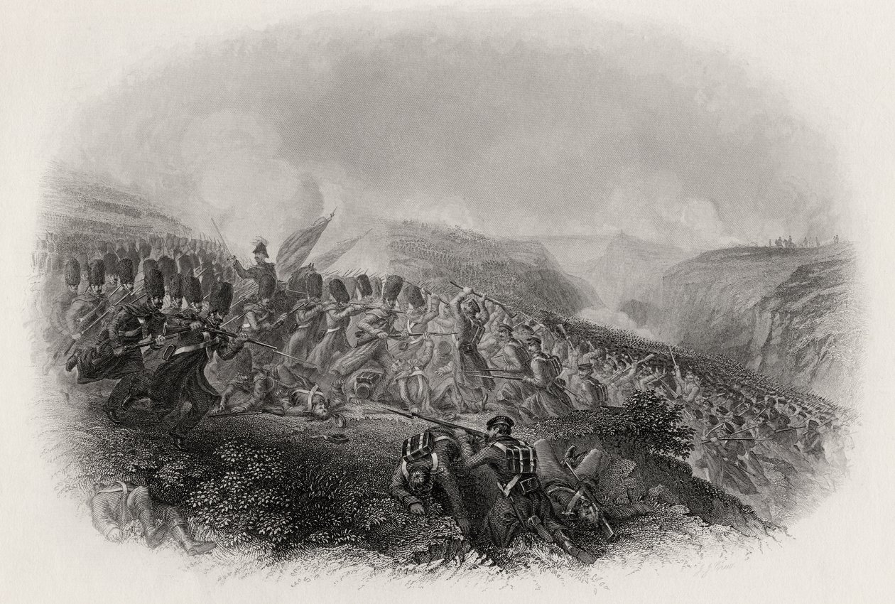 Die Schlacht von Inkermann, Angriff der Garden, 1854 von English School