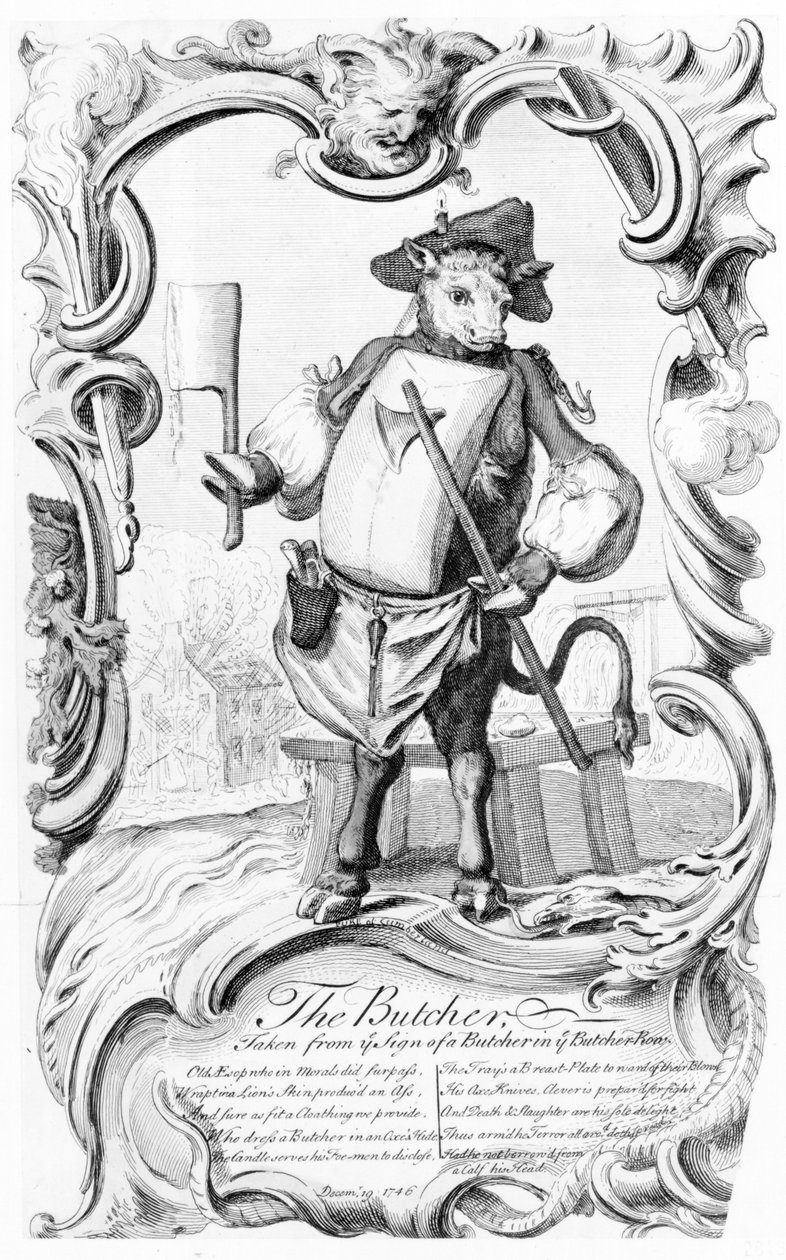 Der Metzger, veröffentlicht 1746 von English School