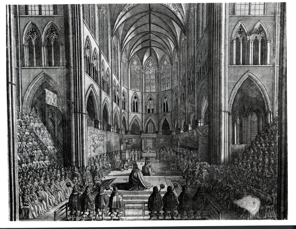 Die Krönung von Karl II. in der Westminster Abbey, 23. April 1661 von English School