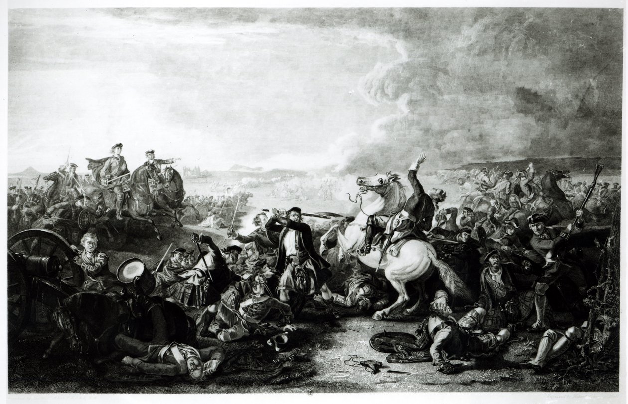 Der Tod von Oberst James Gardiner (1688-1745) in der Schlacht von Prestonpans 1745 von English School