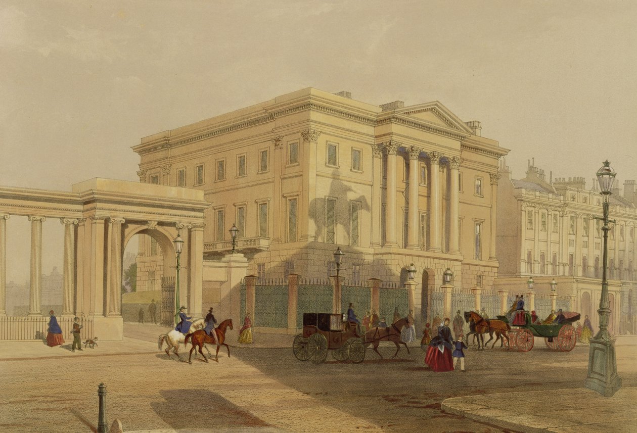 Das Äußere des Apsley House, 1853, von J. Dillon von English School
